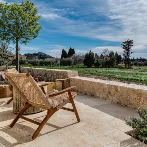 Admire countryside views as you relax on the terrace