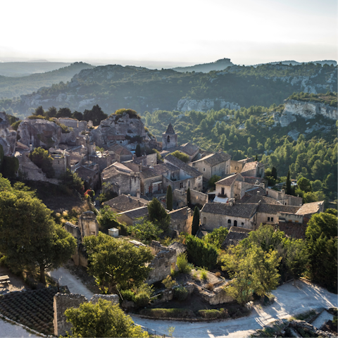 Explore the historic village of Les Baux de Provence – a 4-mile drive away