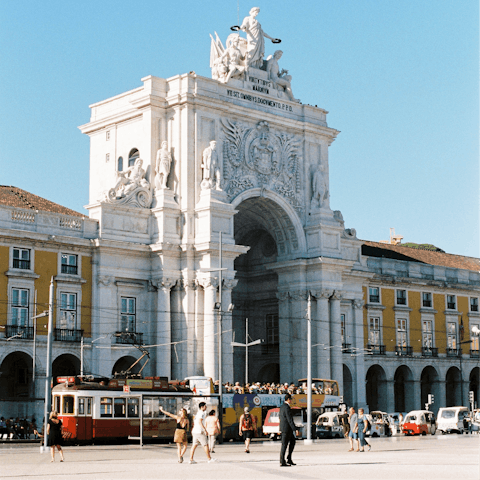 Visit Praça do Comércio, a fifteen-minute stroll from your door