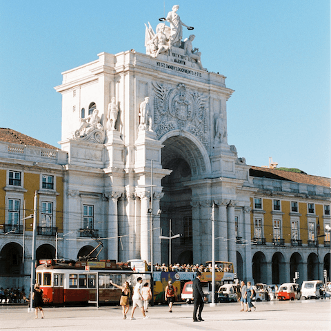 Visit Praça do Comércio, a fifteen-minute stroll from your door