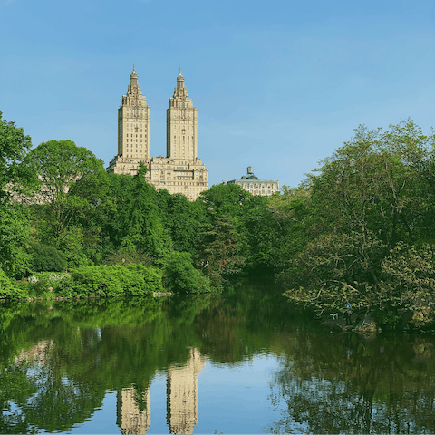 Take a stroll through Central Park, an eighteen-minute walk away