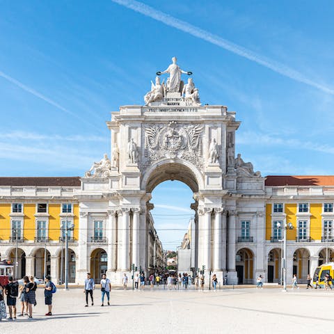 Taste local wines and fabulous food at the nearby Praça do Comércio