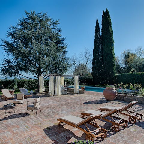 Catch some sun on the loungers under clear blue skies