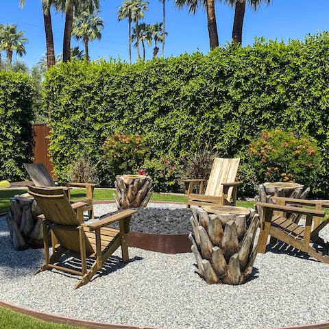 Gather around one of two bespoke fire pits and chat long into the night