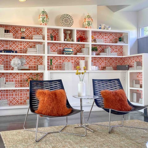 Take a seat and read a book amidst the gorgeous retro styling