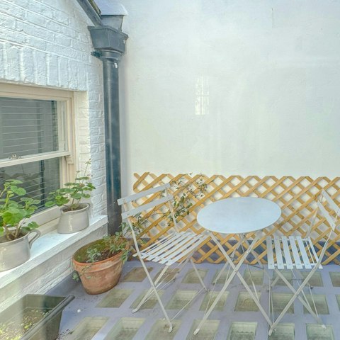 Ease into the day with coffee and sunshine in the outdoor terrace