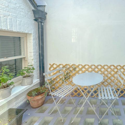 Ease into the day with coffee and sunshine in the outdoor terrace