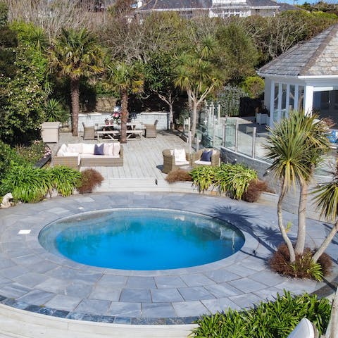 Slip into your swimwear and splash about in the private swimming pool