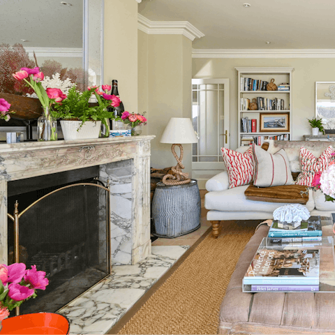Throw some logs on the wood-burning fireplace and get cosy after a visit to Summers beach