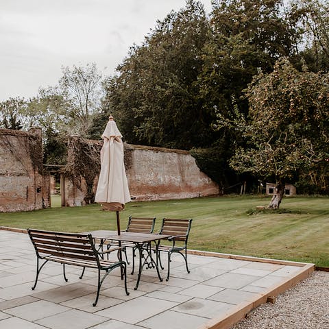 Relax and dine alfresco in the grade-two listed walled garden