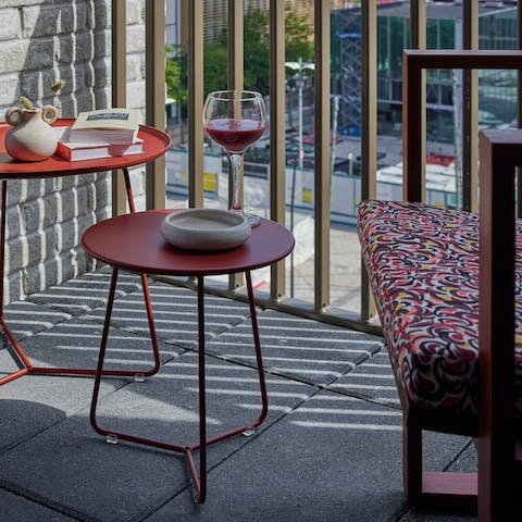 Step outside onto your private balcony to enjoy morning coffee in the fresh air