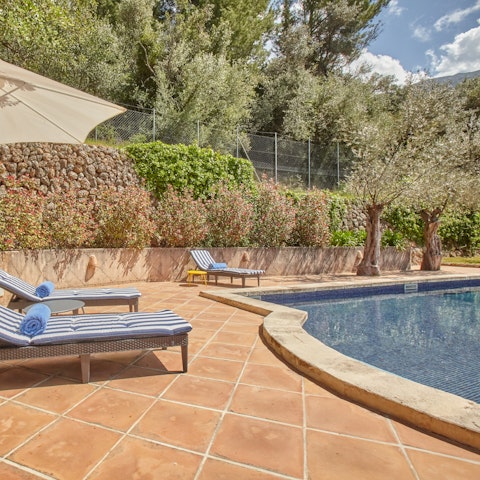 Make a splash in the private swimming pool