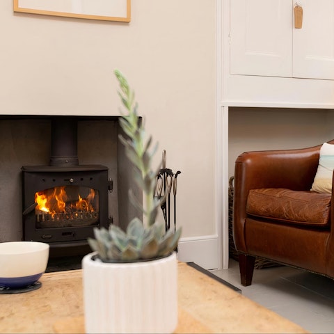 Spend wintry afternoons cosied up by the wood burner