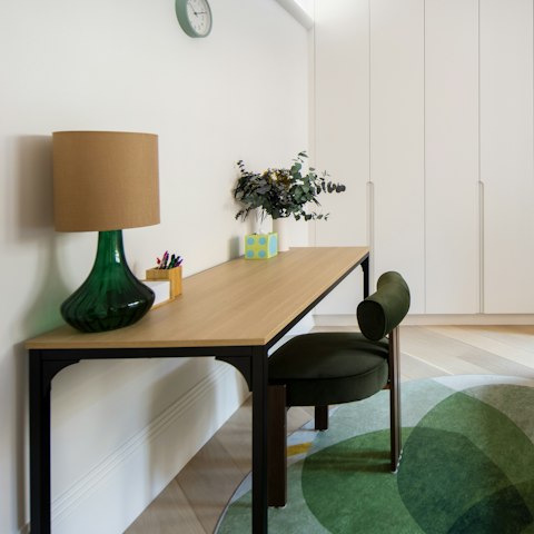 Catch up with work at the desk at home