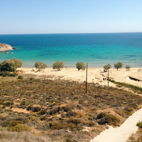 Walk to Platis Gialos Beach, only 30 meters away
