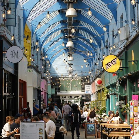 Visit Brixton market, twenty-three minutes away by car