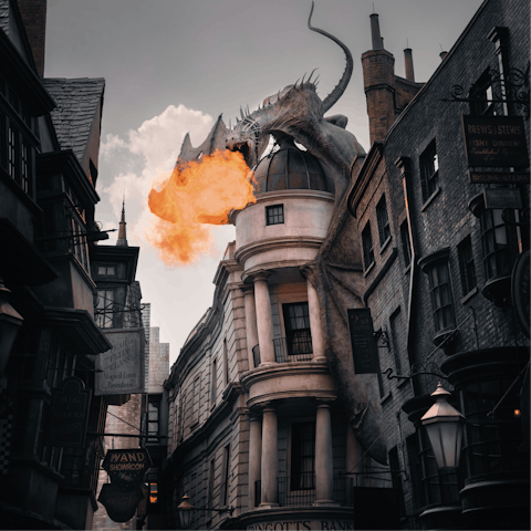 Relive your favourite films at Universal Studios, twenty-minute drive away