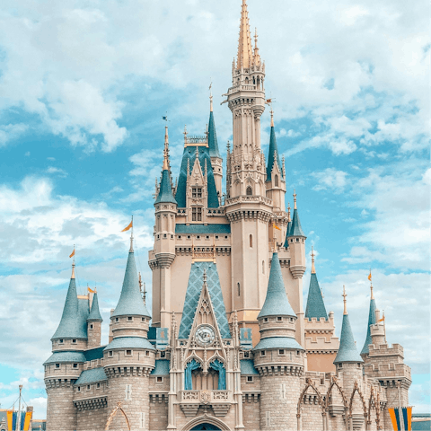 Soak up the magic at Disney World, twenty-minute drive away