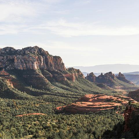 Hike Sedona's scenic trails, a mile or so away