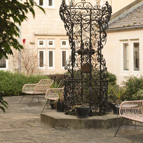Unwind in the peaceful shared garden