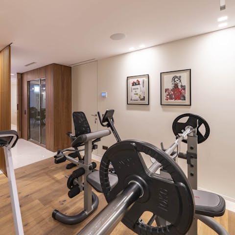 Work out at the home gym