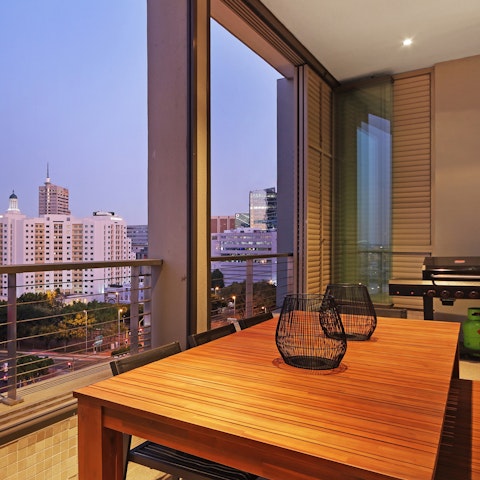 Serve up some barbecued delights at the dining area with a view