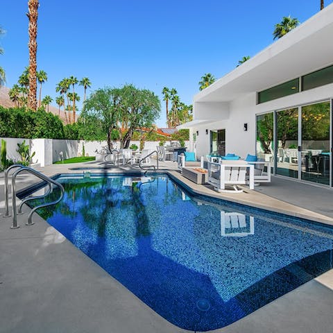 Escape the heat and plunge into the private pool