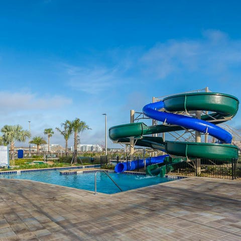 Enjoy access to the on-site pool and water slide