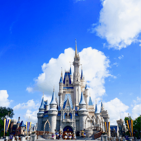 Enjoy a fun day out at Disney, just thirteen-minutes away by car