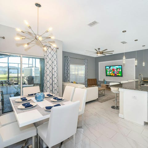 Relax and dine in the open-plan living space