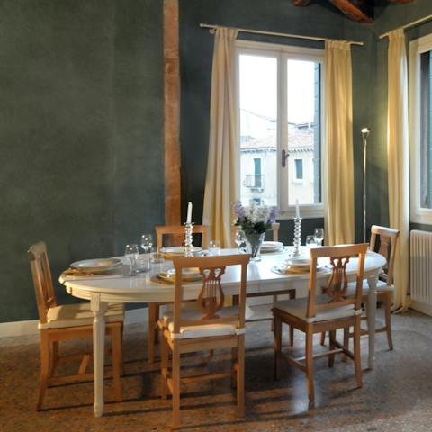 Cook up breakfast at home and make use of the dining area