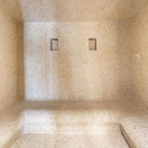 Unwind in the private wellness area