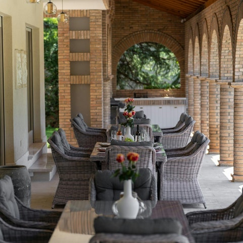 Share memorable meals on the shaded terrace