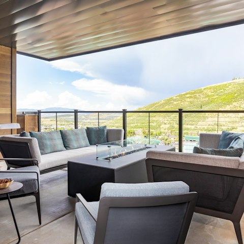 Gather round the firepit after a day of mountain adventures
