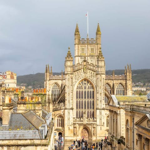 Take in the stunning views of Bath Abbey from the windows