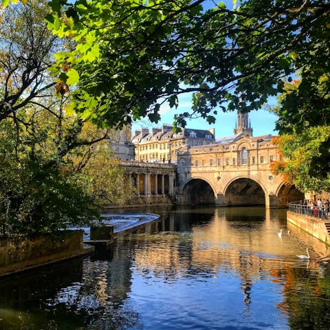 Explore Bath's attractions, including the Roman Baths opposite this home