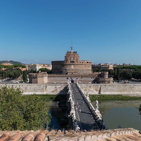 Enjoy views of Castel Sant'Angelo from the private terrace