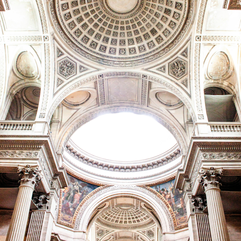 Admire the architecture at the Panthéon, a ten-minute walk away