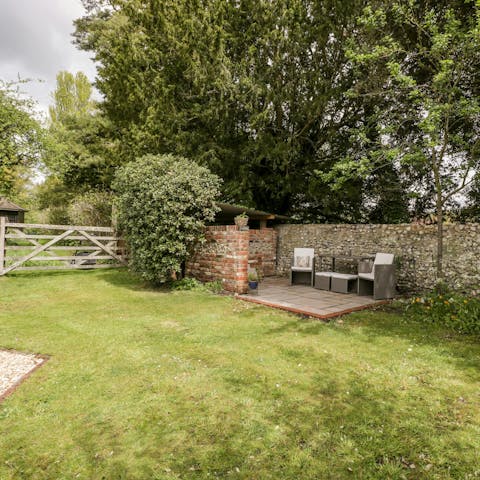 Relax in the garden with a glass of wine