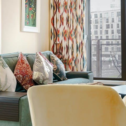 Curl up on the comfy sofa after sightseeing around the capital