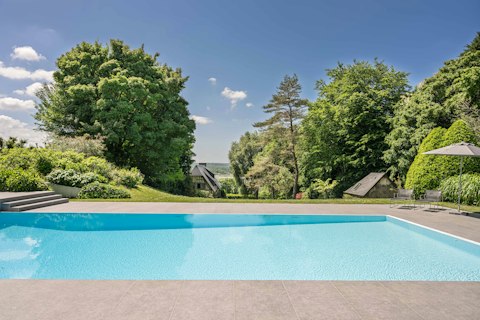 Splash about in the private pool on a warm afternoon