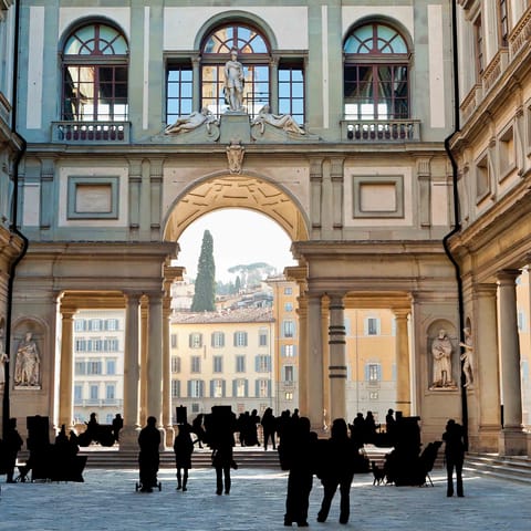 Take in the incredible artwork of the Uffizi – central Florence is just a drive away