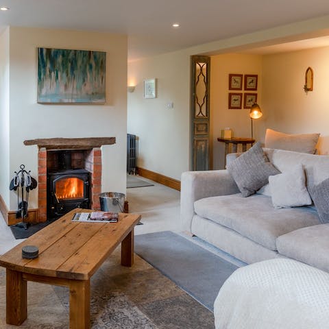 Light the log burner and snuggle up in an open-concept living space
