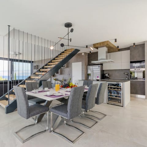 Channel your inner chef in the gorgeous kitchen and gather for a meal around the table