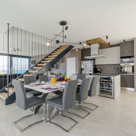Channel your inner chef in the gorgeous kitchen and gather for a meal around the table