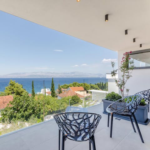 Take in the stunning views of the Adriatic Sea on the balcony – it's the perfect spot for evening cocktails