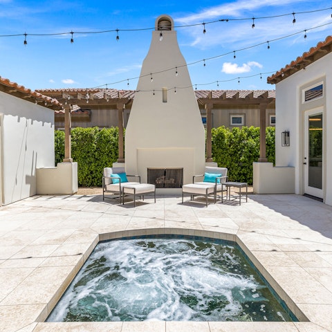 Soak in the hot tub when the evening settles in