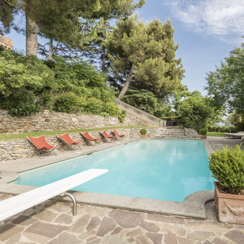 Dive straight in to the tranquil pool after an afternoon spent topping up your tan