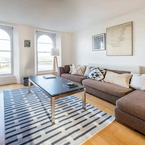 Sink into the plump sofas after a day at East Portlemouth Beach