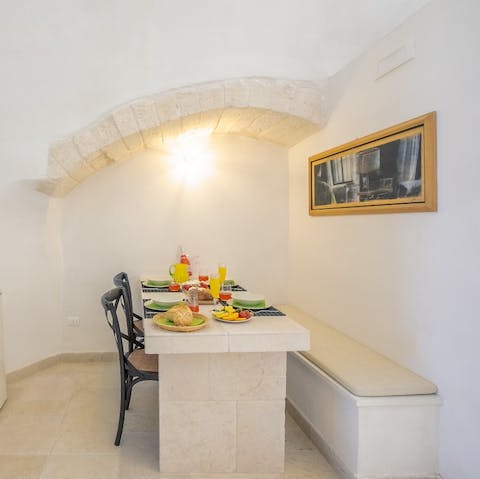 Serve up Italian-inspired meals at the dining area